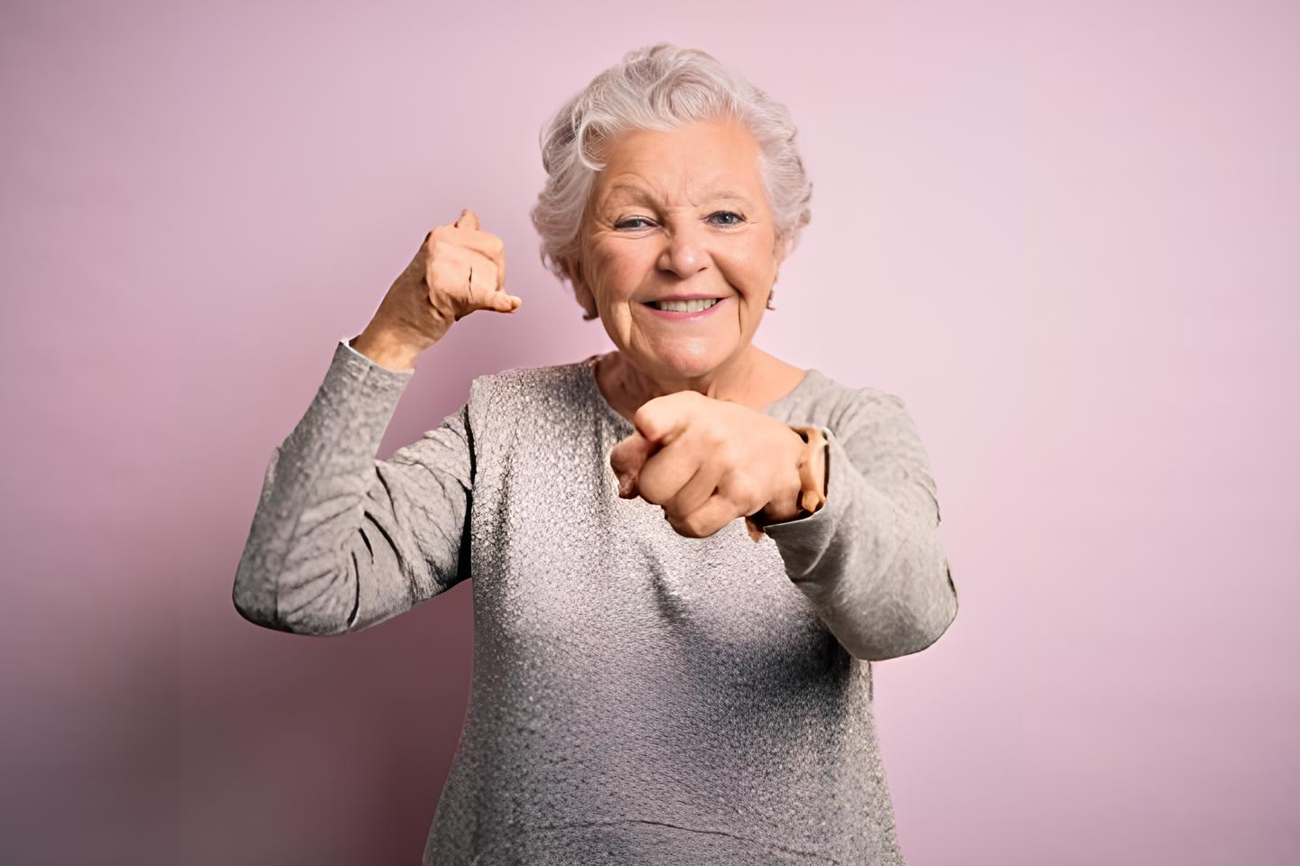 a woman pointing her fingers